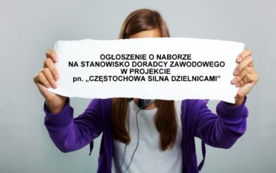 OGŁOSZENIE O&nbsp;NABORZE NA&nbsp;STANOWISKO DORADCY ZAWODOWEGO/COACHA