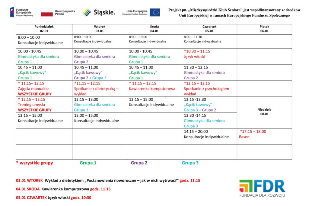 Fundacja Dla Rozwoju Klub Seniora Grafik