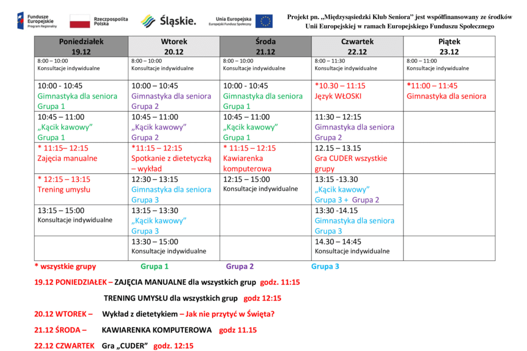 Fundacja Dla Rozwoju Grafik Klub Seniora