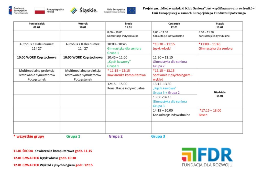 Fundacja Dla Rozwoju Klub Seniora Grafik