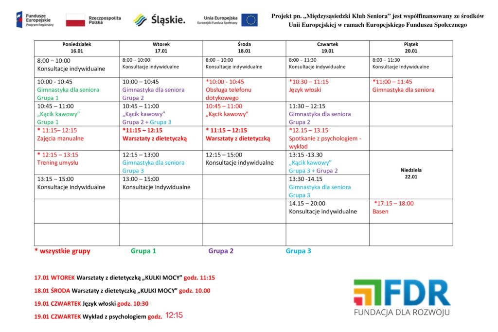 Fundacja Dla Rozwoju Klub Seniora Grafik