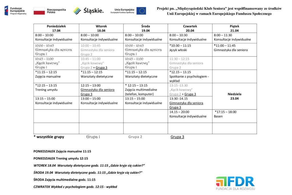 Fundacja Dla rozwoju Grafik Klub Seniora