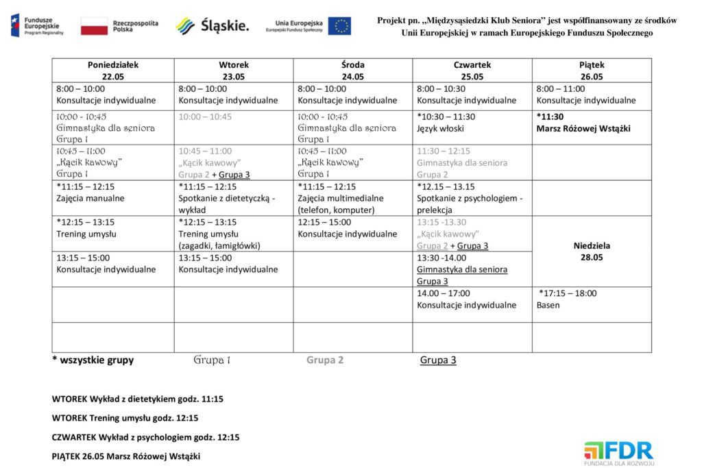 Fundacja Dla Rozwoju Klub Seniora Grafik