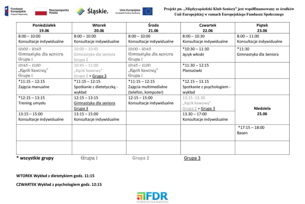 Fundacja Dla Rozwoju Klub Seniora Grafik